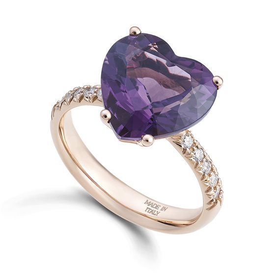 Ring Dezulian Gioielli Woman La Vie en Rose in Rose Gold Ametista 5.57 Ct ACU12 AME - ACU12 AME